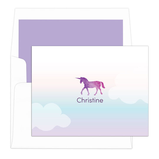 Magical Unicorn Folded Note Cards